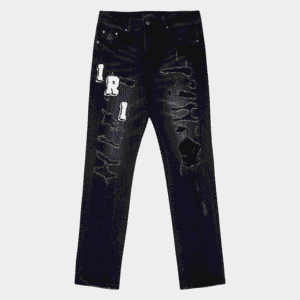 Calça Amiri Distressed Varsity Logo Jeans
